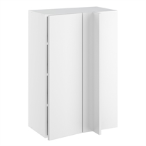 Hjørneindstiksoverskab m/3 hylder og blændplade 340 mm (låge 296 mm. - min. 640 mm. fra væg) H:896 D:320 B:600
