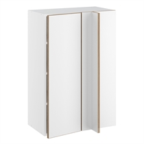 Hjørneindstiksoverskab m/3 hylder og blændplade 340 mm (låge 296 mm. - min. 640 mm. fra væg) H:896 D:320 B:600