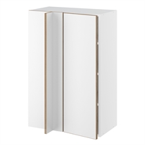 Hjørneindstiksoverskab m/3 hylder og blændplade 340 mm (låge 296 mm. - min. 640 mm. fra væg) H:896 D:320 B:600