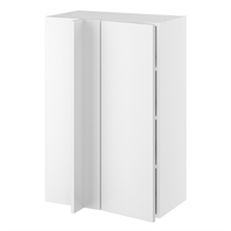 Hörninbyggt skåp m/3 hyllplan och täckplåt 340 mm (skåpdörr 296 mm. - min. 640 mm. från vägg) H:896 D:320 B:600