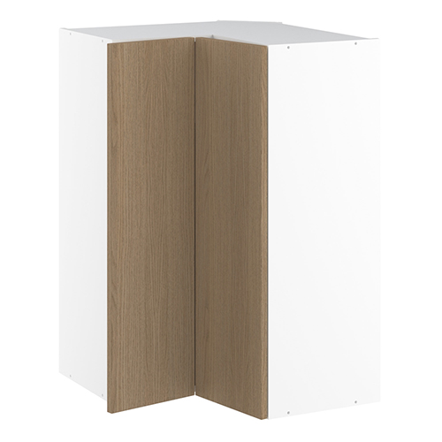 Vinkeloverskab, m/knæklåge (2 stk. B:256mm.), 3 hylder. H:896 B:600 D:320