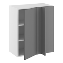 Hörninbyggt skåp m/2 hyllplan och täckplåt 340 mm (skåpdörr 296 mm. - min. 640 mm. från vägg)H:704 D:320 B:600