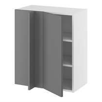 Hörninbyggt skåp m/2 hyllplan och täckplåt 340 mm (skåpdörr 296 mm. - min. 640 mm. från vägg)H:704 D:320 B:600