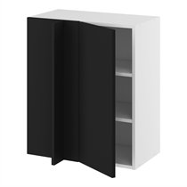Hörninbyggt skåp m/2 hyllplan och täckplåt 340 mm (skåpdörr 296 mm. - min. 640 mm. från vägg)H:704 D:320 B:600