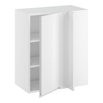 Hörninbyggt skåp m/2 hyllplan och täckplåt 340 mm (skåpdörr 296 mm. - min. 640 mm. från vägg)H:704 D:320 B:600
