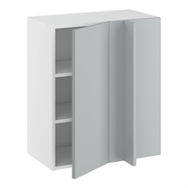 Hörninbyggt skåp m/2 hyllplan och täckplåt 340 mm (skåpdörr 296 mm. - min. 640 mm. från vägg)H:704 D:320 B:600