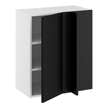Hörninbyggt skåp m/2 hyllplan och täckplåt 340 mm (skåpdörr 296 mm. - min. 640 mm. från vägg)H:704 D:320 B:600