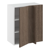Hörninbyggt skåp m/2 hyllplan och täckplåt 340 mm (skåpdörr 296 mm. - min. 640 mm. från vägg)H:704 D:320 B:600