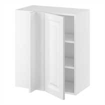 Hörninbyggt skåp m/2 hyllplan och täckplåt 340 mm (skåpdörr 296 mm. - min. 640 mm. från vägg)H:704 D:320 B:600