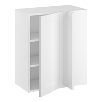 Hörninbyggt skåp m/2 hyllplan och täckplåt 340 mm (skåpdörr 296 mm. - min. 640 mm. från vägg)H:704 D:320 B:600
