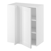 Hörninbyggt skåp m/2 hyllplan och täckplåt 340 mm (skåpdörr 296 mm. - min. 640 mm. från vägg)H:704 D:320 B:600