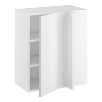 Hörninbyggt skåp m/2 hyllplan och täckplåt 340 mm (skåpdörr 296 mm. - min. 640 mm. från vägg)H:704 D:320 B:600