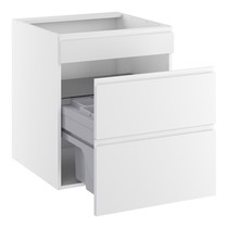 Tvättställ m/lyxavfallsutdrag - 4 hinkar - 1 skåpdörr h. 572 + blind fram h. 124 - utdrag d. 450 mm. H:704 D:580 B:600