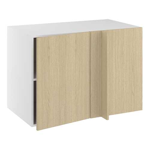 Hjørneindstiksskab, 496mm låge, blændplade, 1 hylde (min. 1150mm fra væg). H:704 B:1000 D:580