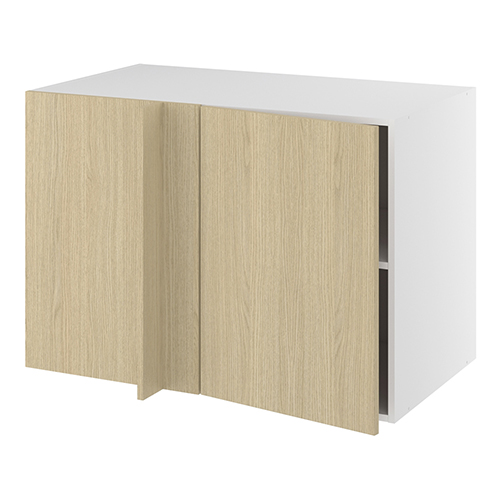 Hjørneindstiksskab, 496mm låge, blændplade, 1 hylde (min. 1150mm fra væg). H:704 B:1000 D:580