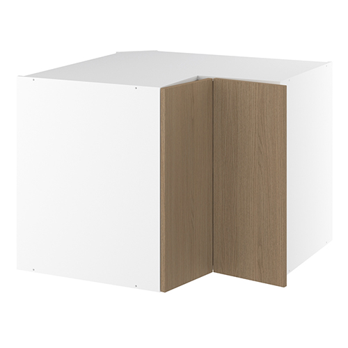 Vinkelunderskab, m/knæklåge (2 stk. B:296mm.), 1 hylde. H:704 B:900 D:580