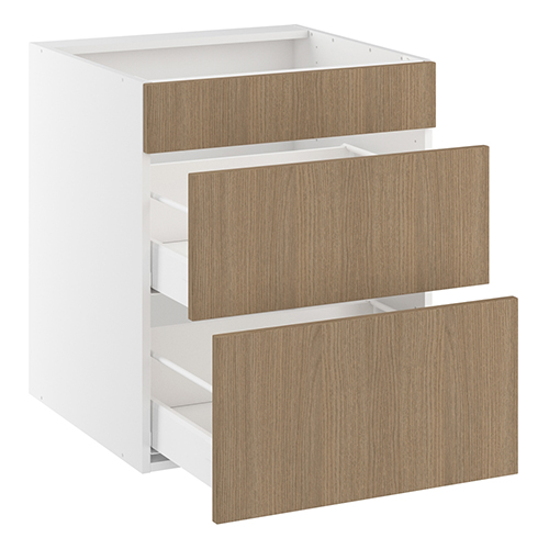 Underskab t/kogeplade, m/metalsarg, blændfront 124mm, 2 skuffer D:500. H:704 B:600 D:580