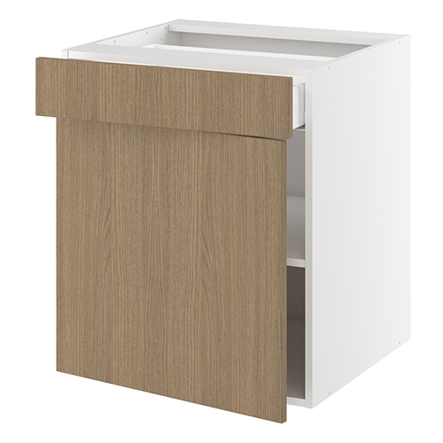 Underskab, 572mm låge, 1 skuffe, 1 hylde. H:704 B:600 D:580