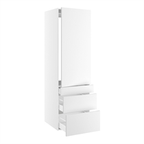 skåp för integrerat kylskåp med 1 skåpdörr utan gångjärnsborrning och 3 lådor