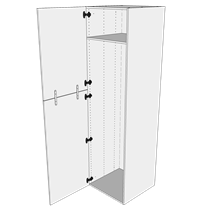 Kök extra högt tomt skåp i Wien H: 214,4 cm D: 60,0 cm - 2-delad skåpdörr - Bredd: 40 cm