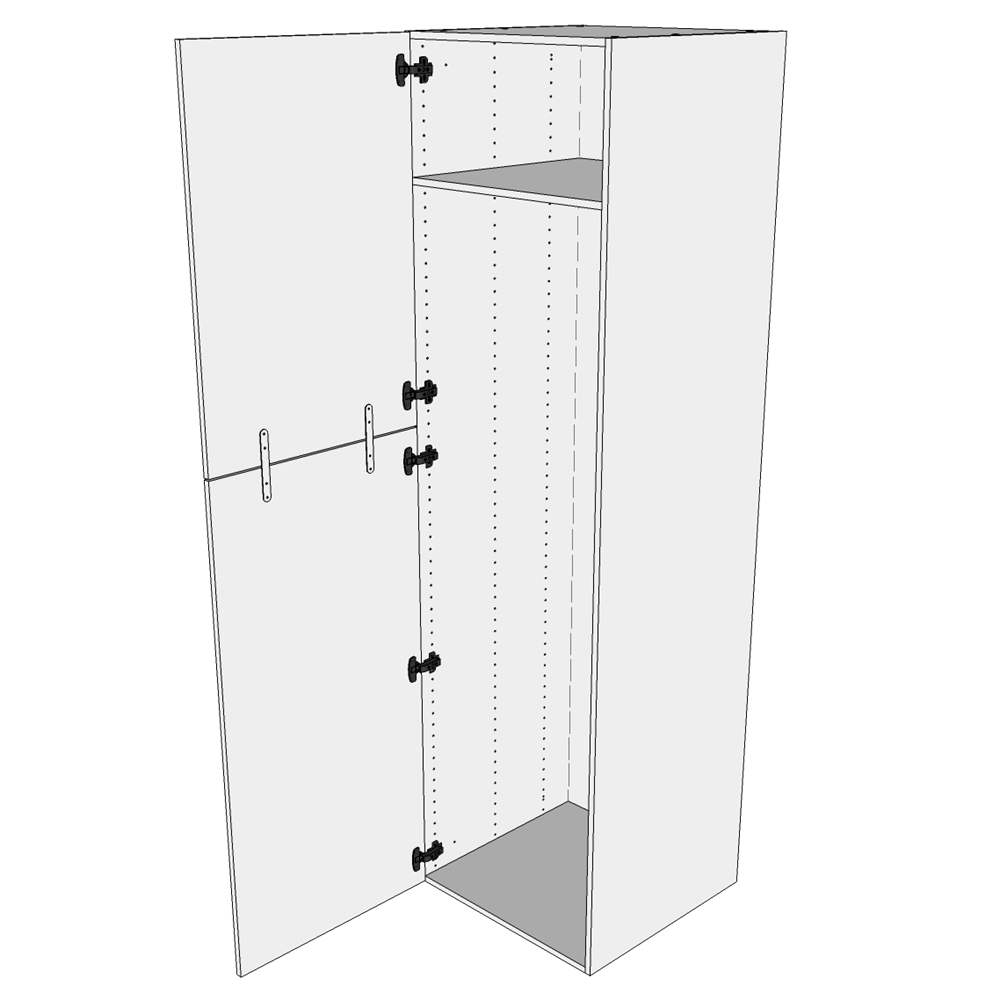Kök extra högt tomt skåp i Wien H: 214,4 cm D: 60,0 cm - 2-delad skåpdörr - Bredd: 40 cm