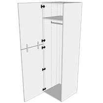 Extra hög klädhängare i Wien H: 214,4 cm D: 60,0 cm - 2-delad skåpdörr inklusive 1 hylla och 1 oval klädstång - Bredd: 100 cm