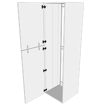 Kök extra högt skåp för kyl i Wien H: 214,4 cm D: 60,0 cm - 2 dörrar &amp; blinddörrar - Bredd: 60 cm