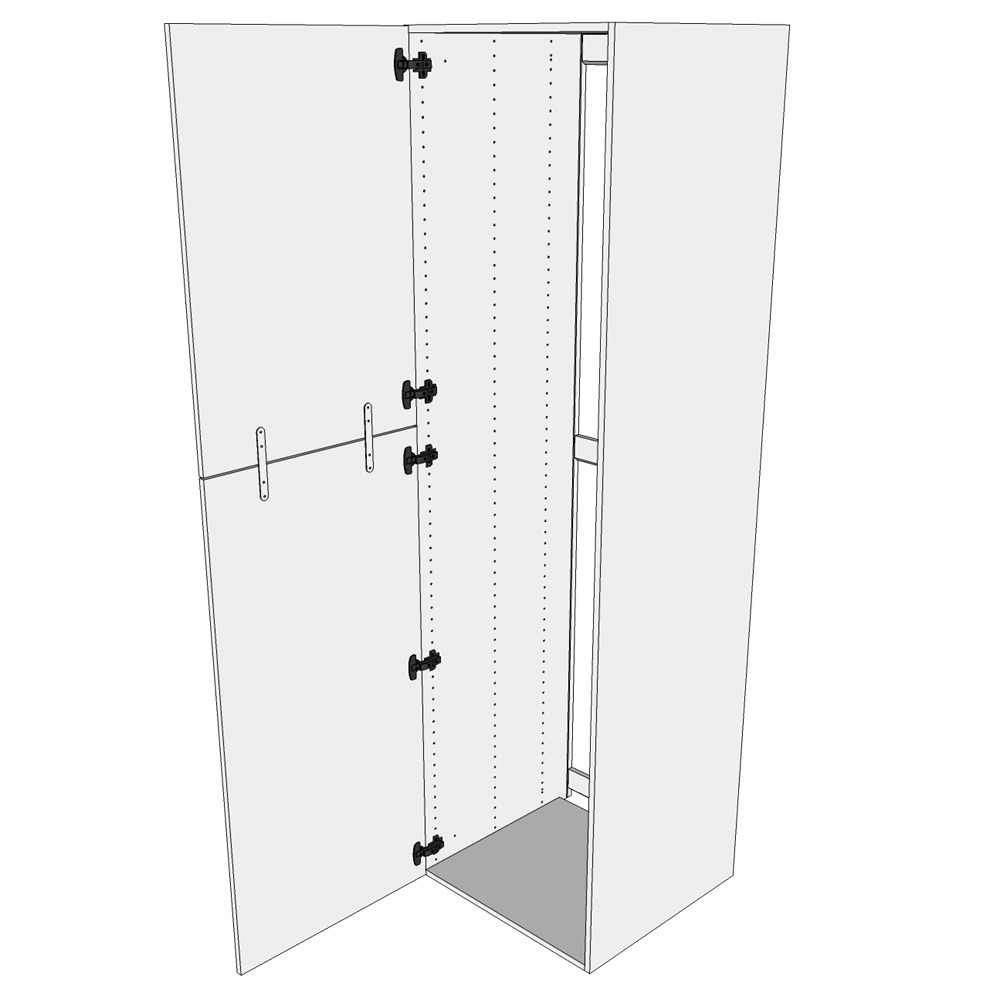 Kök extra högt skåp för kyl i Wien H: 214,4 cm D: 60,0 cm - 2 dörrar &amp; blinddörrar - Bredd: 60 cm
