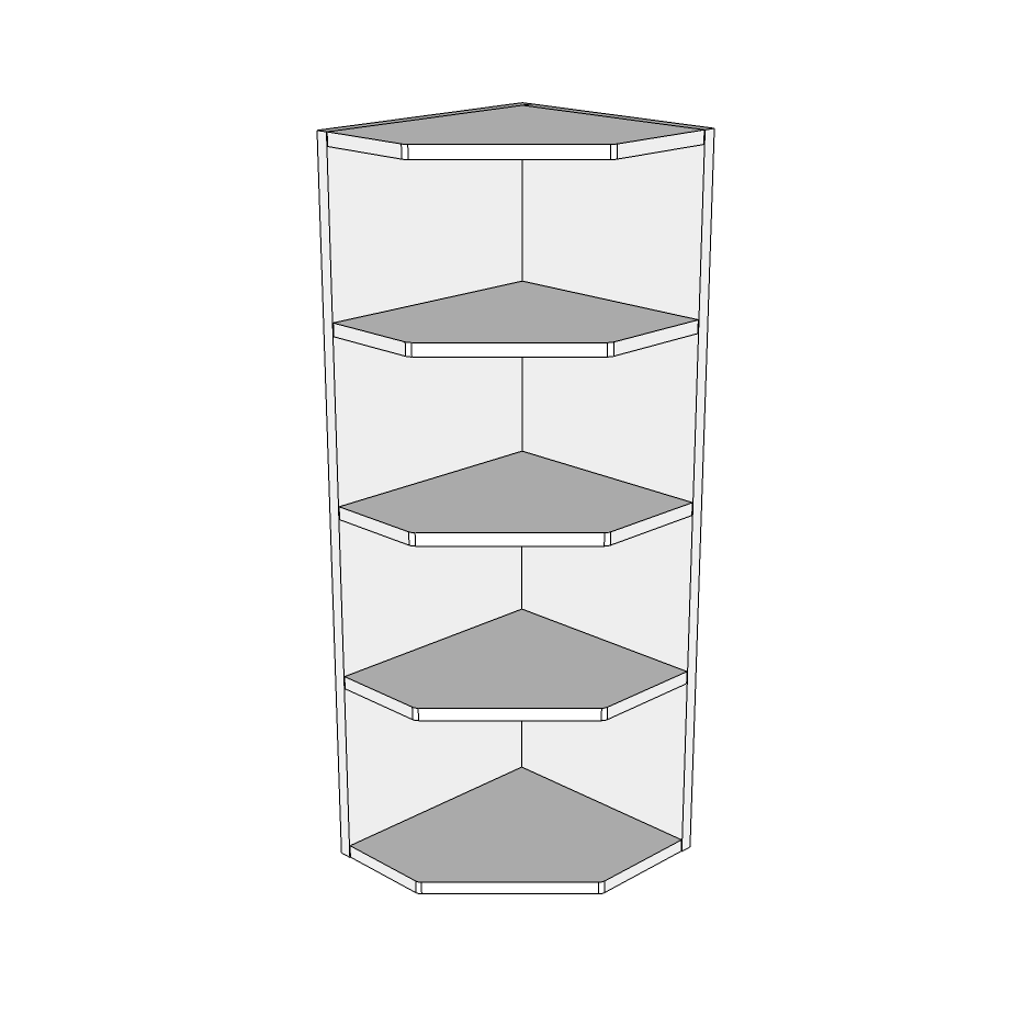 Hög hylla 30 cm med 3 hyllplan