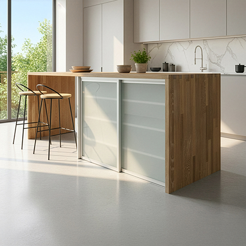 Mogensen Fashionline skjutdörrar på mått till garderober med 2 dörrar - Total bredd 100 till 130 cm.