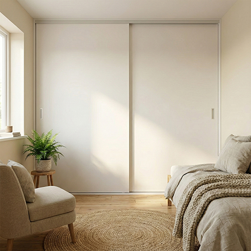 Mogensen Plano skjutdörrar att på mått till för garderob med 2 dörrar - Total bredd 131 till 155 cm.