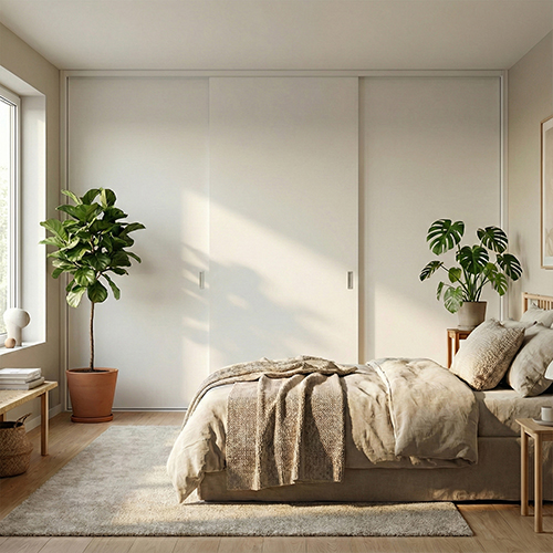 Mogensen Plano skjutdörrar att på mått till för garderob med 3 dörrar - Total bredd 193 till 231 cm.